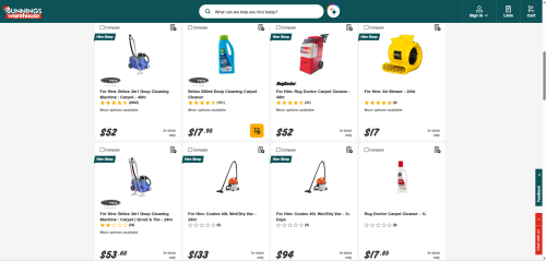 버닝스 웨어하우스 홈페이지 스팀 클리닝 기계들과 전용 세제