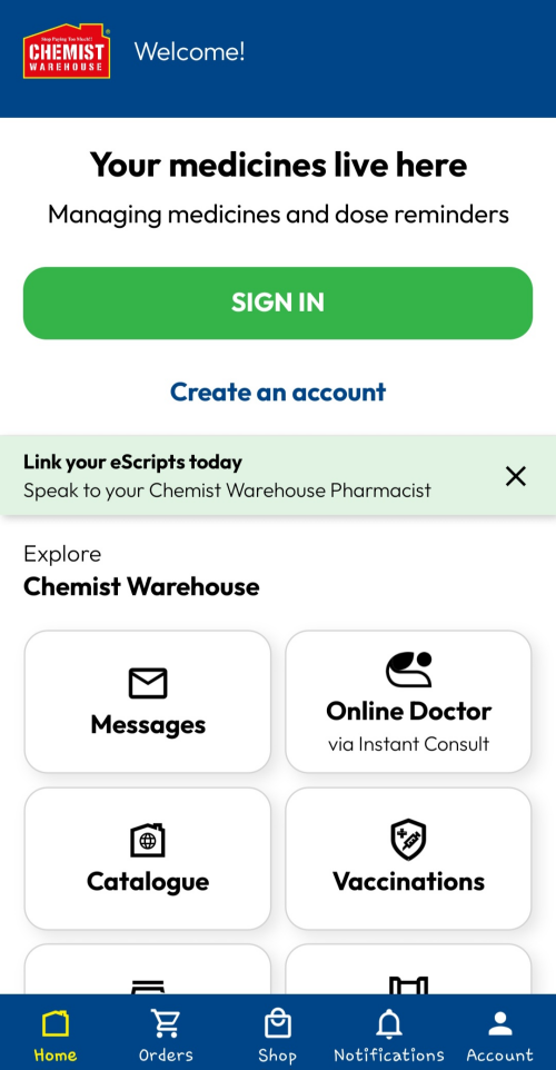 호주 약국 케미스트 웨어하우스 어플