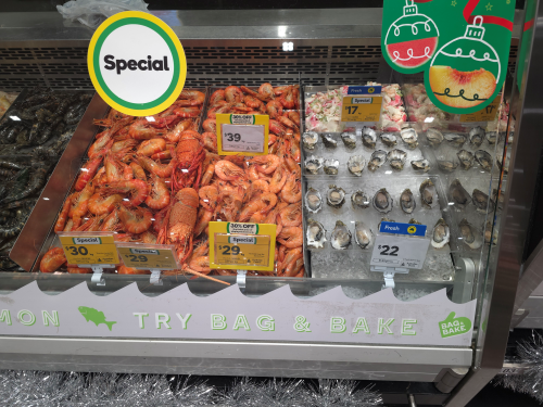 호주 크리스마스에 먹는 새우와 굴